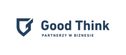 Goodthink logotyp pozioma claim granat